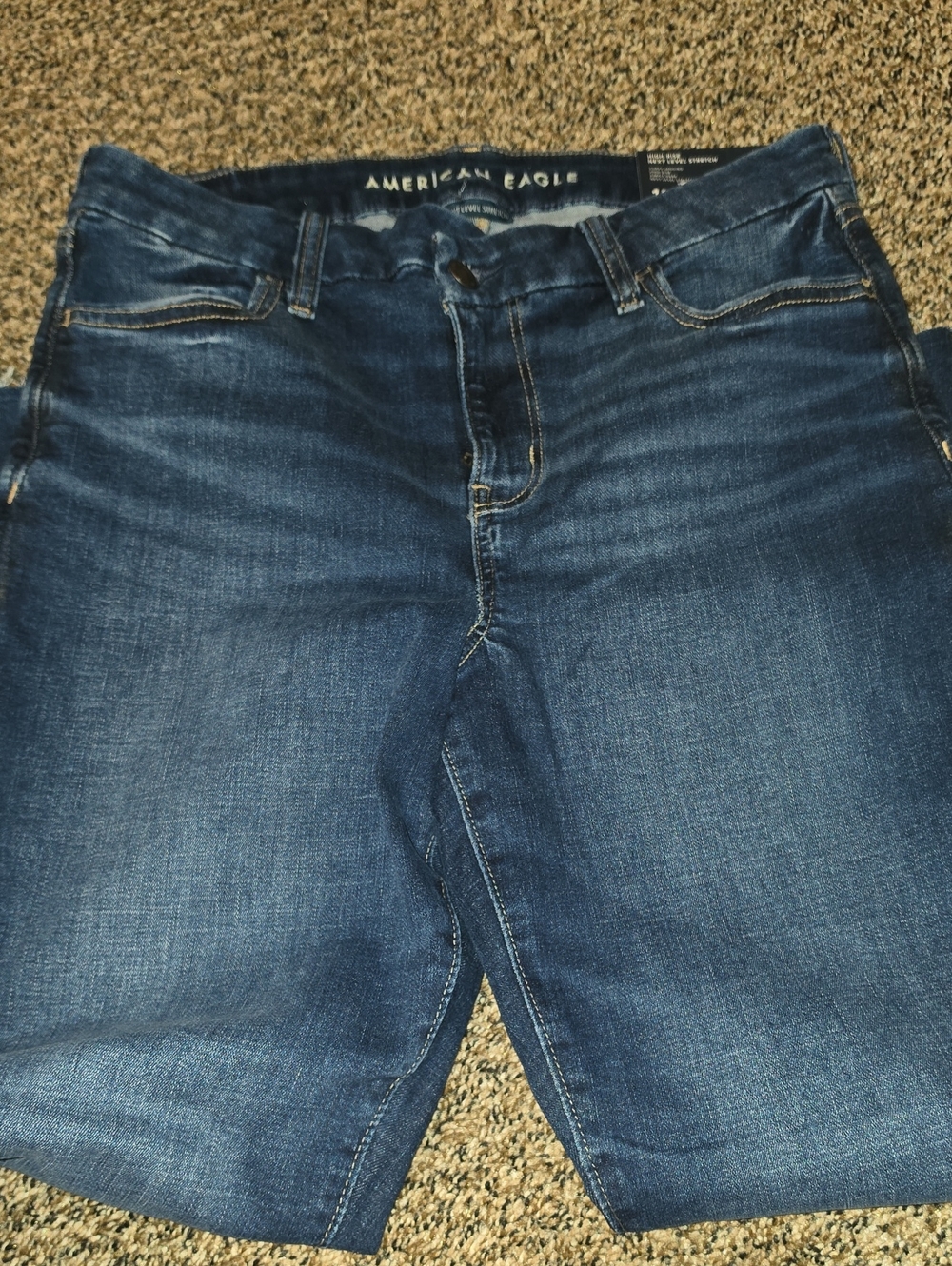 American Eagle High Rise Next Level Stretch Curvy Jegging Dark Size 10S NWT - Picture 9 of 12